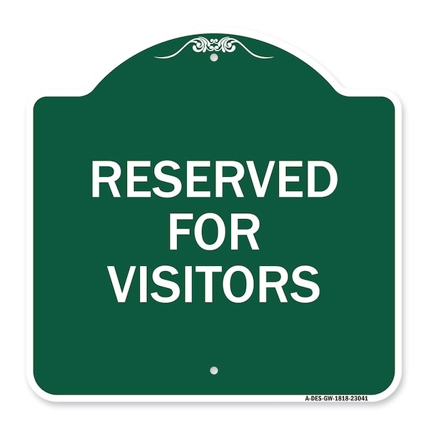 Reserved Parking Reserved Parking for Visitors, Green & White Alum, 18" x 18", GW-1818-23041